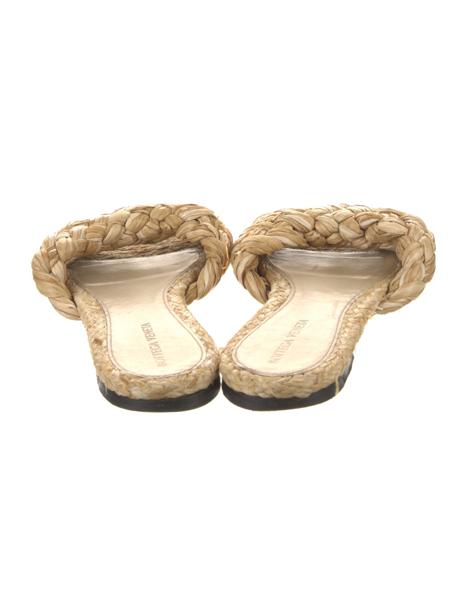 Bottega Veneta Intrecciato Weave Raffia Slides